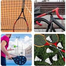 12 Piezas Overgrip Padel y Tenis, Grip Raqueta Tenis, Absorbente de Sudor, Antideslizante, Agarre Reforzado, para Raquetas de Tenis, Pádel, Bádminton y Squash - Rojo - Ver 5