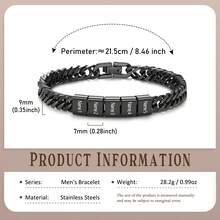 1pc Personalized Men's Bracelet, Dad Bracelet, Can Be Engraved With Family Member Names, Father's Day Gift, Gift For Him, Christmas Gift, Father's Day Bracelet - Multicolor - View 4