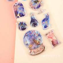 Pegatinas de agua con diseños de dibujos animados en 3D, pegatinas de inyección de agua de ensueño, pegatinas agitadoras de recompensa para scrapbooking, botellas de agua, teléfonos - Multicolor - Ver 4