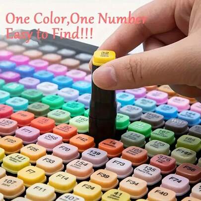 Alcohol Marker Pens Set 262/168/120 PCS Dual Tip Markers For Drawing Sketching Coloring Illustration Card Making Ideal For Students And Adults Art Creative Gift For Back To School Office Supplies Writing