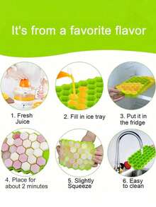 硅胶蜂窝冰格带盖创意可堆叠37格冰盒易脱模冰格冰块模具 - 彩色 - 查看 9