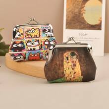 New Religious/Cat Design Women Wallet; Small Women PU Coin Key Card Holder Purse