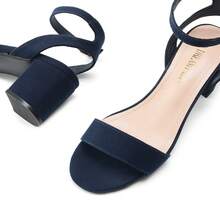Women's Heeled Sandals, Fashionable Design, Suitable For Party And Commuting - Navy Blue - View 6