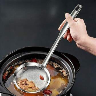 Colador de malla fina de acero inoxidable 304 con lindo diseño de dibujos animados, colador de mango largo, herramienta de cocción de uso múltiple, adecuado para filtrar residuos de leche de soja, jugo, harina, aceite, accesorios de cocina