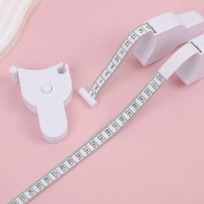 2 st ergonomiskt Y-format utdragbart måttband - 150 cm/60 tum dubbelsidig metrisk/imperial skala, automatiskt infällbar design som passar kroppens konturer | Lämplig för träningskroppsmätning (midja/höft/armomkrets/3D-mätning), sömnad och hantverk