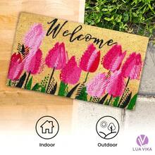 Coir Doormat, Front Door Mats Outdoor, Funny Welcome Mat Outdoor, Front Door Mat For Home Entrance, Door Mat Outside Entrance, Welcome Mat Indoor 16\X27.5\ (Tulips) - 鬱金香 - 查看 7