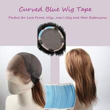 100pcs Double-Sided Super Sticky C-Shape Lace Front Wig Tape, Suitable For Hair Extensions And Wigs - Blue - View 7