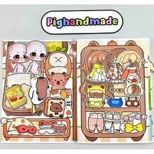 Cardboard House Sticker Paper Doll Scrapbook Spa Camp Paper Doll DIY Handmade Children's Quiet Book 3D Sticker Stress Relief Toy - Multicolor - View 11