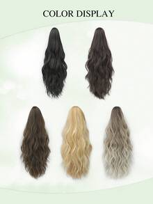 16 Inch Ponytail Extensions Claw Clip In Ponytail Hairpiece Synthetic Pony Tails Hair Piece Natural Wavy Hairpieces Party Daily For Women - Multicolor - View 6