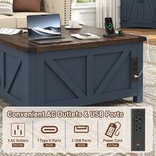 35.6"/40" Wood Lift-Top Coffee Table,Built-In USB Charging Station & Large Hidden Compartment For Living Room, Office, Or Bedroom - View 3