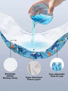 3pcs/Set Cartoon Pet Dog Diaper Set, Shark/Jellyfish/Crab Pattern, Leak-Proof Pads, Suitable For Male Dogs