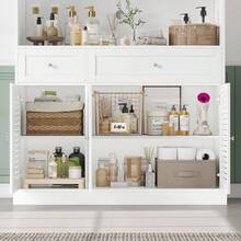 71''H Tall Bathroom Cabinet, Farmhouse Kitchen Pantry Cabinet, Coffee Bar Cabinet, Home Office Cabinet - White - View 5