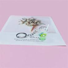 Creativo lindo Mini taza de té de la leche llavero luminoso acrílico fruta Kiwi jugo de uva colgante llavero bolsa adornos coche baratija regalo - D - Ver 7