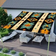 1件装 2D数码印花几何条纹户外遮阳布，带印花图案，防风，可拆卸，轻便，半遮光，防尘耐磨 - C - 查看 10