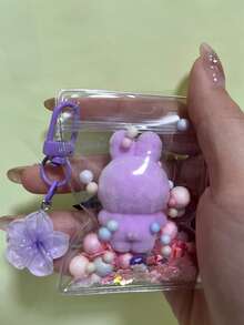 1个透明可爱钥匙扣铃铛吊坠包包挂件口袋挂件，摇摆钥匙扣，派对背包挂件，派对礼物，个性化礼物，新年礼物，情人节礼物，返校背包挂件（钥匙扣可自由安装和拆卸于包包侧孔） - 彩色 - 查看 13