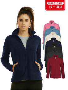 Women's Polar Fleece Jacket With Packets Full Zip Up Soft S - 3XL Regular Plus Sizes Long Sleeve Fuzzy Casual Lightweight Warm Antistatic Stand Collar Classic-Fit Jacket Coat Hoodies Sweatshirts Outerwear For Women Lady Outdoor Hiking For Spring Fall Autumn Winter Activewear Womenswear - 藏蓝色 - 查看 7