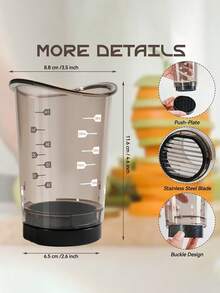 1pc/2pcs Stainless Steel 3-In-1 Manual Vegetable Chopper, Slicer And Dicer - Suitable For Camping, Holidays, Parties, Ramadan Gatherings, Slicing, Dicing And Measuring Onions, Mushrooms, Strawberries And Other Fruits & Vegetables