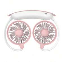 1200mAh tragbarer Dual-Kopf-Ventilator, unerlässlich für den Sommer, Hände-freier Nacken-Hänge-Sportventilator, Reiseventilator, 3 Windgeschwindigkeiten einstellbar, Nacken-Hänge-Dualventilator, für Zuhause, Schlafzimmer, Camping, Büronutzung
