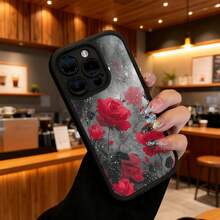 Funda de teléfono de moda, compatible con varios modelos de ,  y , funda de teléfono con patrón de rosas rojas para , , funda de teléfono , regalo de funda de pareja para novio o novia, regalo de San Valentín o cumpleaños, este es un regalo popular para amigos o socios, adecuado para ocasiones de negocios. Duradera, resistente a las manchas y a las huellas dactilares, esta nueva funda para teléfono para hombres y mujeres es un gran regalo. - Negro - Ver 6