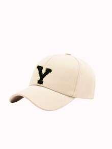 1pc Kids A-Z Letter Navy Blue Baseball Cap, Adjustable Strap, Fashionable Sports Sun Hat With Hook And Loop Closure, Suitable For 3-8 Years Old Boys And Girls, Suitable For School - Beige - View 7