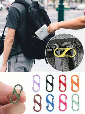 10pcs/5pcs Anti-Theft Zipper Locks Set, Unisex, Easy Pull Zipper Sliders - Ensure Zipper Closure - Backpack Buckle With 2 Spring Clips, Suitable For Luggage, Handbags, Keys, Wallets And Other DIY Accessories, Travel Essential, Multifunctional S-Shaped Hook, Suitable For Travel, Camping, Outdoor, Beach, Summer Vacation, Back To School, Travel Accessories, Travel Essentials, Holiday Study Supplies, Back To School Supplies, Etc.