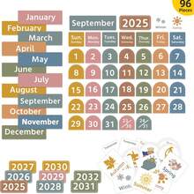 2026年大号学生教室日历口袋挂袋，包含年、月、日、周、天气、学习卡片，适用于教室、学校、家庭学习 - A - 查看 9