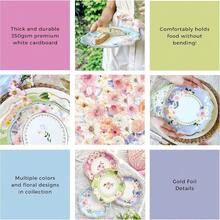 Kate Aspen - Juego de vajilla para decoracion de fiesta de te 62 unidades 16 invitados coloridos suministros de fiesta en colores pastel para despedidas de soltera baby shower fiesta en el jardin cumpleaños - Juegodevajilladefiestade62piezas - Ver 5