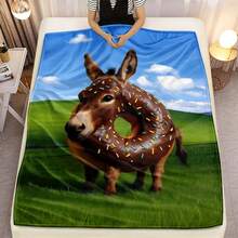1pc Donkey With Donut Head Flannel Blanket | Soft And Warm, Lightweight, Ideal For Sofa, Bedroom, Living Room, Bed, Couch, Chair, Gifts For Family Or Friends, Camp, Travel, All Seasons Use, Polyester, Digital Print, Machine Washable Perfect Christmas Gift For Loved Ones, Ideal Valentine's Day Gift For Her/Him Perfect Gift For My Sister Bestie, Ideal Warmhearted Gift For Girlfriend, Thoughtful Souvenir For Boyfriend, Cozy Gift For Best Friend, Personalized Gift For Him/Her, For Pets, Sofa, Bed, Car, Bedroom, Living Room, Office, Outdoor Camping, Beach, Wall Decoration, Bedroom Decor, Halloween Blanket, Fall Decor, Christmas Decor, Office Decoration - 混合色 - 查看 3
