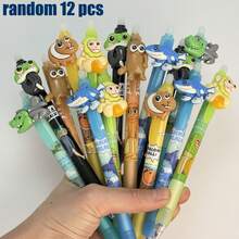 Set de 12 bolígrafos de gel borrables con temática de mitología china, punta fina de 0,5 mm, tinta azul, con borrador incorporado, excelente para tomar notas y escribir, perfecto para oficina, escuela, cumpleaños, Navidad, Halloween, Año Nuevo, ¡regalos de Pascua! - Multicolor - Ver 14