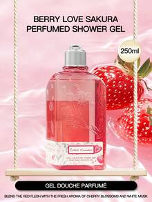 L'Occitane Lavender Bath Gel/Cherry Blossom Fragrance Bath Gel/Refreshing Lemongrass Bath Gel/Lemongrass Bath Gel/Cherry Blossom Smooth Foaming Bath Gel/Osmanthus Bath Gel - 250ml-berry Love Sakura Fragrance Bath - View 6