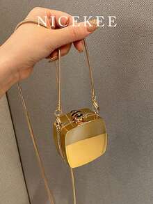 个性化迷你亚克力方形包，创意亮面时尚百搭优雅斜挎包，高端品质小众设计精致口红/零钱包/耳机收纳包