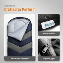 Sleeping Bag With Built-In Pad (AirPack Sleeper) - All-In-One Inflatable Sleeping Pad And Zip-Up Blanket For Camping With Built-In Foot Pump - 藍色 - 查看 7