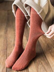 3 Pairs Men's Thick Thermal Thermal Lined Long Socks, Warm For Autumn/Winter - Multicolor - View 9