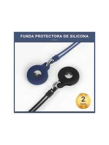 2 Piezas para Airtag Funda Protectora de Silicona, Resistente al Polvo y a los Arañazos, Funda para AirTag Tracker 2021, Llavero y Correa para Mascotas,37272286 - Multicolor - Ver 2