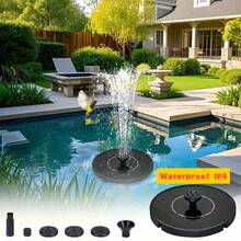 Diameter 16CM Solar Fountain Pump, Waterproof IP8, Free Standing FloatingSolar Powered Water Fountain Pump, Solar Fountain With 6 Nozzle, Bird Bath, Pond Watering,Compact Fountain, Decorative Water Spray, Durable Plastic Pump - Màu đen, 6,3 inch - Xem 1