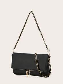 zijinling Geantă de umăr cu lanț pentru femei, geantă crossbody, geantă subraț cu lanț Litchi Grain, geantă pătrată mică la modă minimalistă, geantă de umăr și crossbody cu curea detașabilă