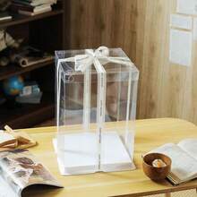 透明白色防尘派对礼品包装盒，单层、双层、三层收纳展示盒，透明展示，防尘收纳，装饰包装，可拆卸，增加空间，材质，礼品收纳 - 白色 - 查看 7