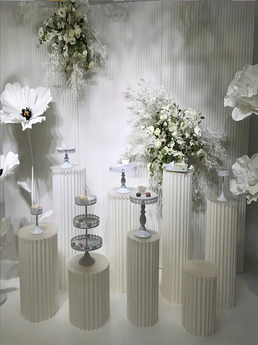 Bộ 3/4 chân đế bằng bìa cứng, chân đế cột gấp gọn, phụ kiện trang trí đám cưới, chân đế trưng bày sàn, hộp đế tự làm với đầu tròn, chân đế ống giấy gấp gọn cho đám cưới, giá để hoa bánh sinh nhật, trang trí nhà cửa, Chất liệu: Giấy, Khả năng chịu tải: 20kg