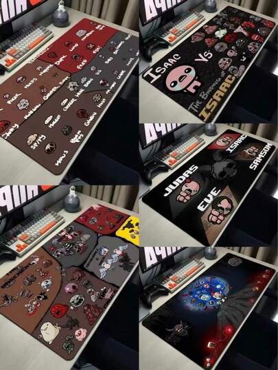 1 pezzo Tappetino per mouse di The Binding of Isaac, disponibile in varie dimensioni e stili. Un tappetino da gioco per mouse/tastiera/accessorio per computer/tappetino per scrivania/tappetino in gomma/tappetino per mouse da computer - il regalo perfetto per i giocatori.