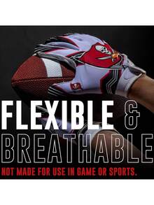 Youth  Football Receiver Gloves - Kids Football Gloves Pair -  Team Logos and Silicone Palm - All Youth Sizes - Great Game Gear + Football Costume Accessory,36985067 - Plateado - Ver 2