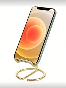 1pc Universal Smartphone Desktop Stand, Fashionable Frame Design, Sturdy Plastic/Metal Phone Holder, Suitable For Video Calls And Reading, Gold And Rose Gold Finishes, Lightweight And Portable, Scratch-Resistant Pad, Perfect For Home, Office, Travel, High-Quality Structure - Multicolor - View 10