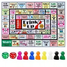 Adult Drinking Board Game, Fun Interactive Party Drinking Game, Suitable For Game Night, Birthday Party, Family Gathering Or Any Occasion, 21+ Years Old, 2-8 Players - Multicolor - View 5