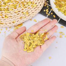 GoldRock Glitzer Streudeko Sterne Gold,Glitzersterne Stern Mond Konfetti Weihnachten,Streusterne Gold,Streudeko Weihnachten Silvester,Weihnachtskonfetti Stern Deko,Tischdeko Geburtstag Hochzeit,Party - Sterne, Mond, Konfetti, Gold - Übersicht 4