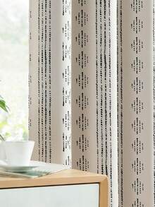 1pc Digital Printing Blackout Curtain, Bohemian Style For Bedroom And Living Room - White - View 4