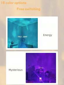 1pc Birthday Gift For Best Friend, Girlfriend, Creative Small Gift, High-Quality Projection Lamp, Minimalist Elegant Bedside Lamp, 16 Adjustable Colors For Bedroom Ambiance - Multi-color light - View 4