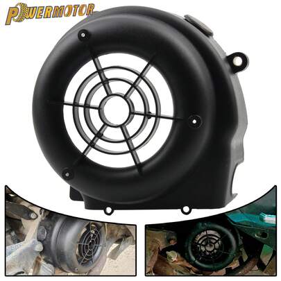  PowerMotor Motorcycle Fan Cover Cylinder Block Heat Dissipation Cooling Fan Housing For Scooter GY6 125cc 150cc Engine Fan Cover
