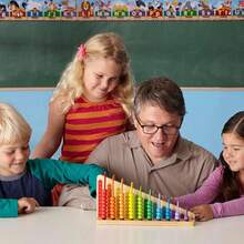 & Doug Abaco con 55 Coloridas Cuentas y 2 Tableros Intercambiables, Juguete de Madera, Juguete Didáctico,37414447 - Multicolor - Ver 2