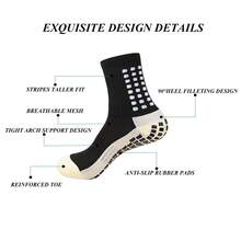 Men'S Grip Soccer Socks Anti Slip Athletic Socks Non Slip Football Basketball Socks With Grip Pads2/4/6 - 4Đen - Xem 3