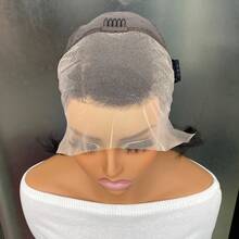 6英寸短直发假发，150%密度，棕色底色，带1bt350橙色挑染，13x4透明蕾丝前额，适合日常佩戴、派对、角色扮演及其他女性场合。 - 彩色 - 查看 6