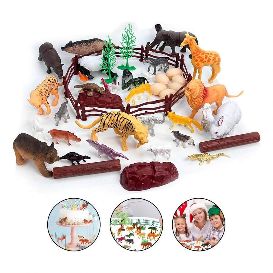 TendenciaJuguete De Modelo De Animal 51 Piezas Con Mapa Y VallaCalidad premium - 1 - Ver 1